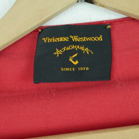 Vivienne Westwood Anglomania XS S Top Red Drape Square Neck Knit Avant Garde - Picture 2 of 8